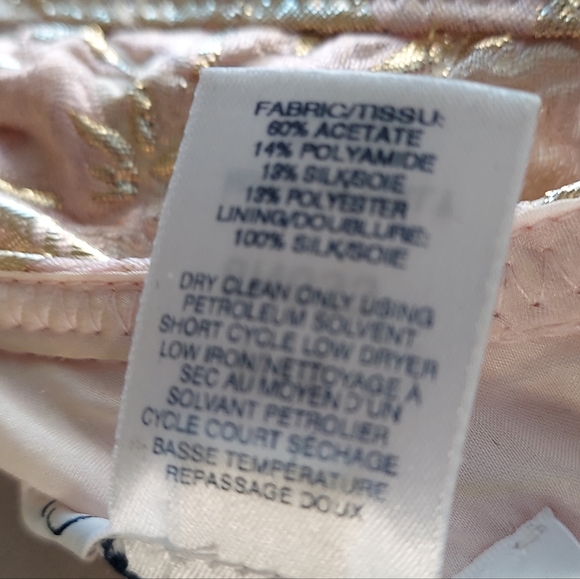 $3,890 OSCAR DE LA RENTA SILK LINED GORGEOUS PINK GOLD BROCADE RUNWAY DRESS 8 - Picture 10 of 11